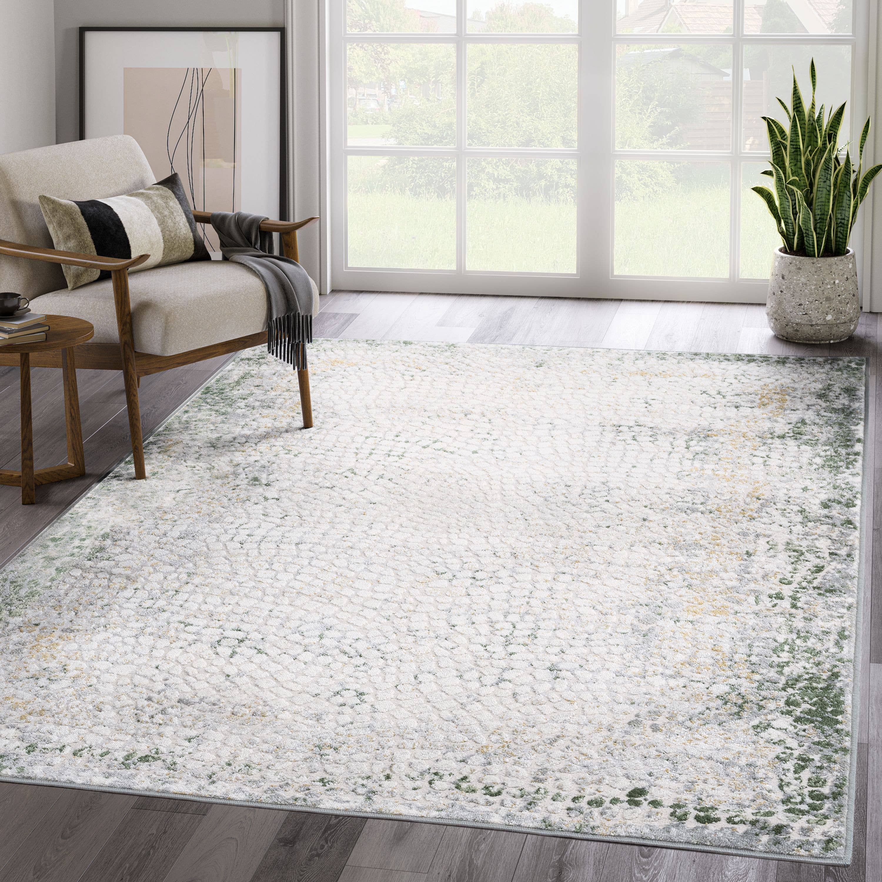 Atlas  - Contemporary Grey Green Area Rug