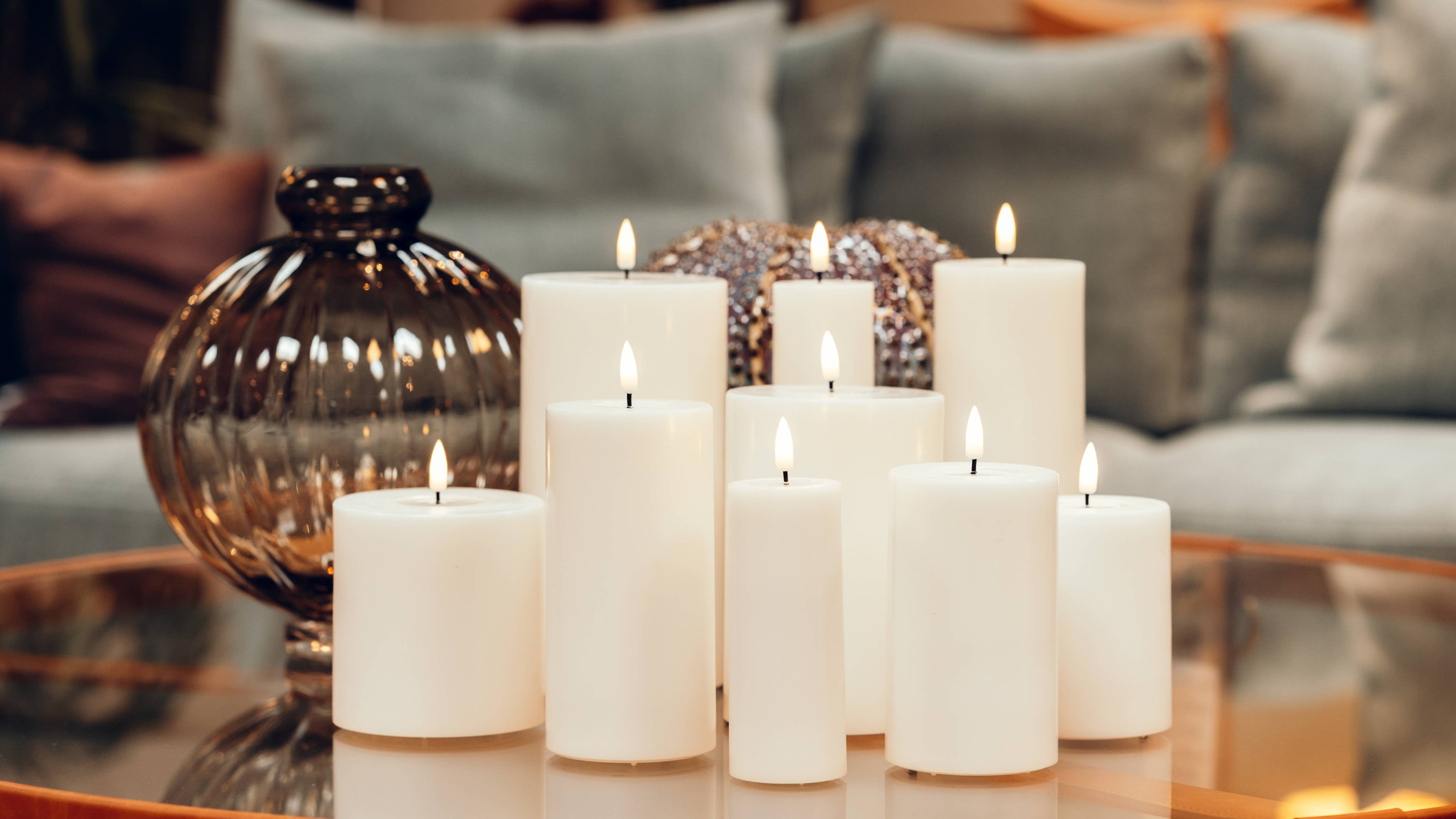 SALVIE GREEN LED CANDLE 3X4 IN