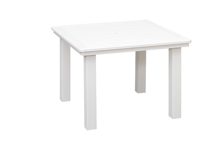 Marina patio square dining table in white - Lancaster outdoor furniture