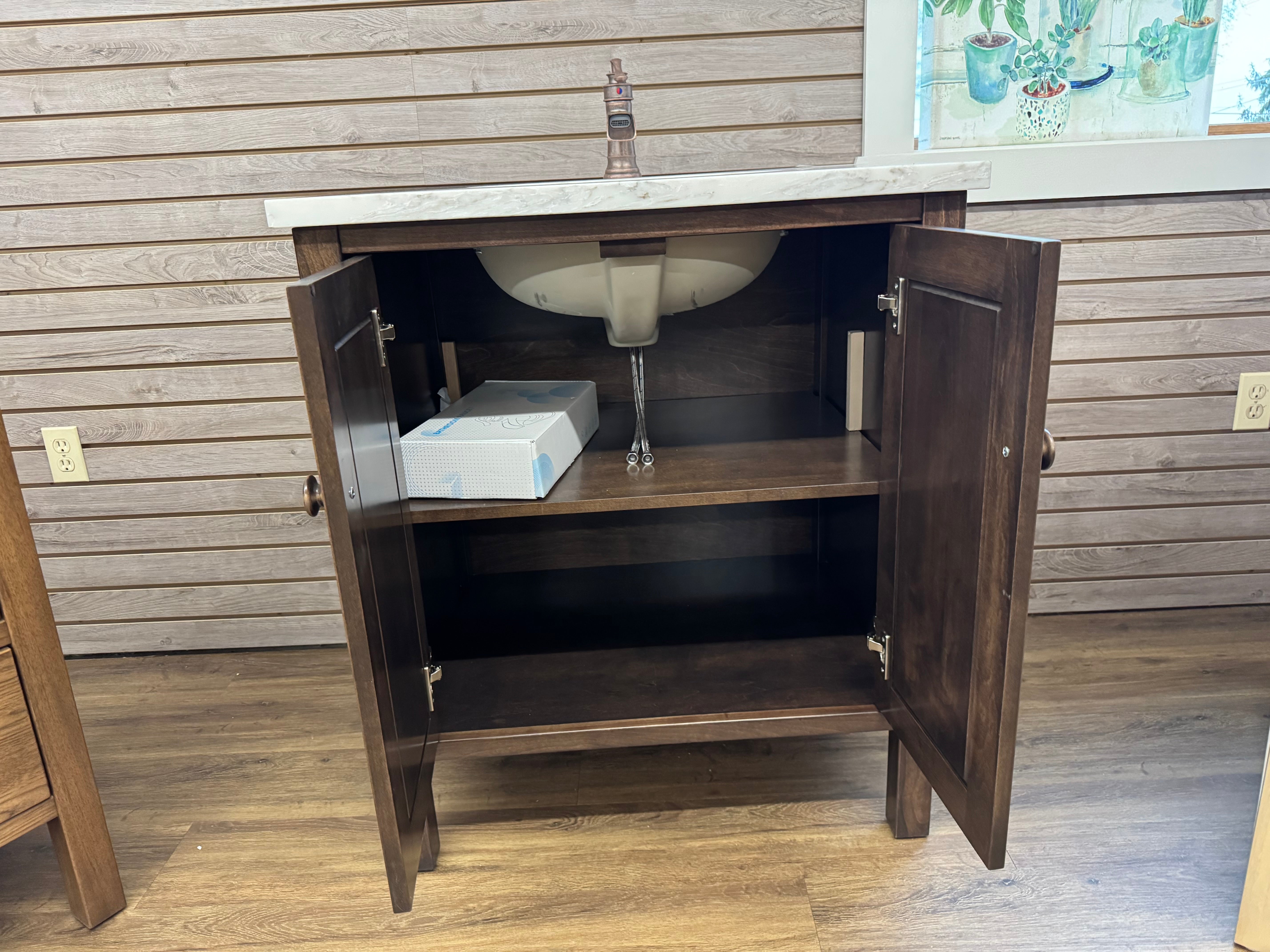 Lancaster Amish made 30 inch Cabin Creek bathroom vanity in solid maple - handcrafted furniture