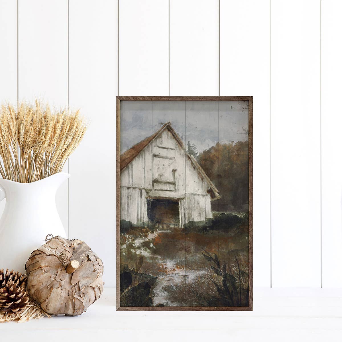 Old White Barn By Nina Blue