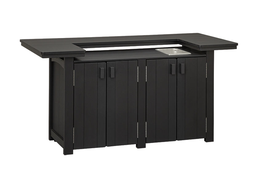 Patio serving bar in black - outdoor furniture