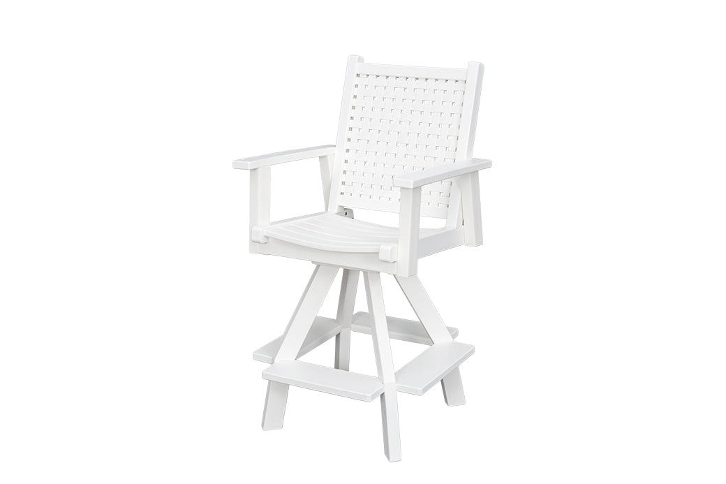 Marina counter swivel chair in white - outdoor patio furniture
