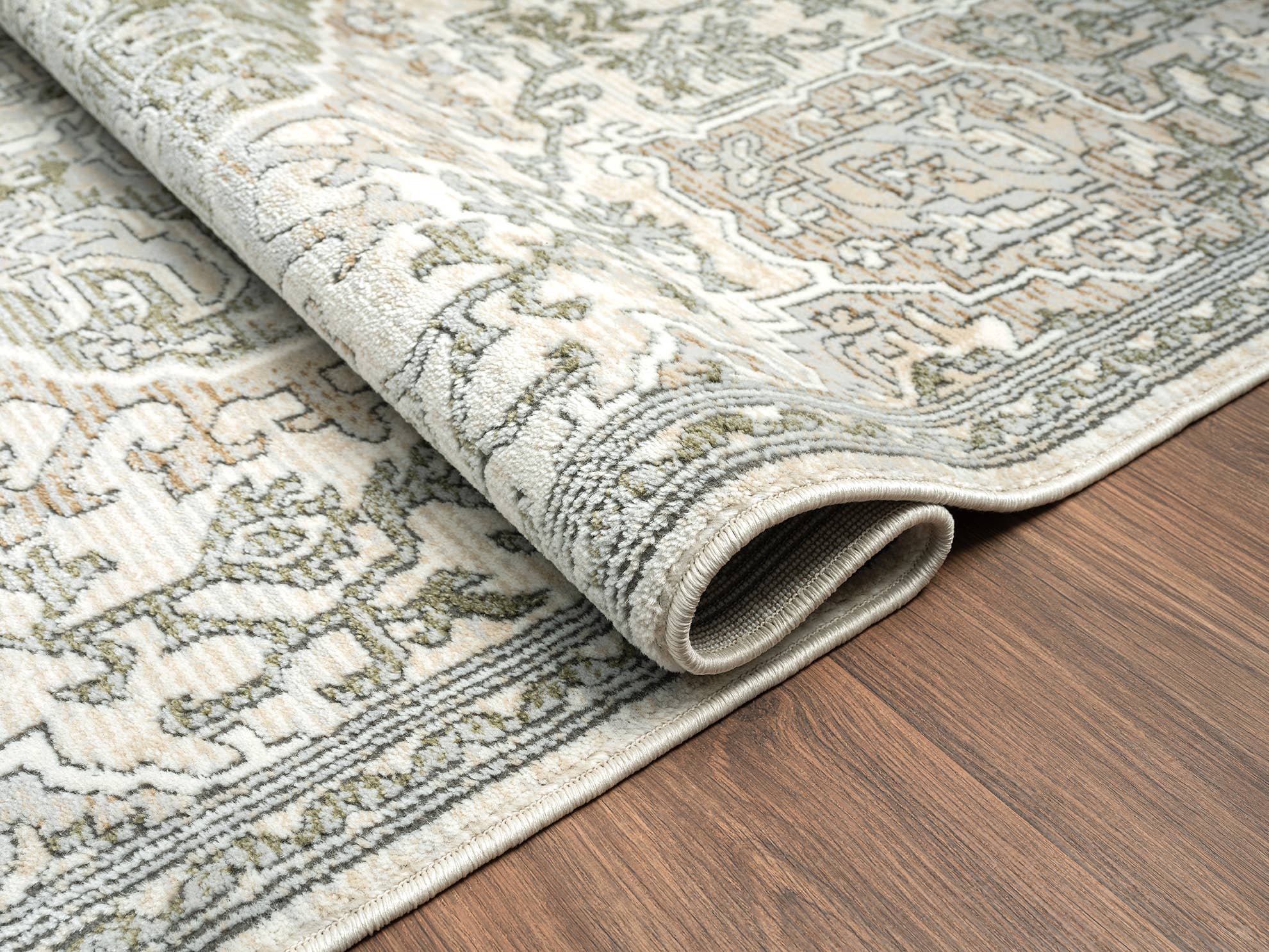 Abani Rugs Savoy SAV160A Green Beige Medallion Area Rug