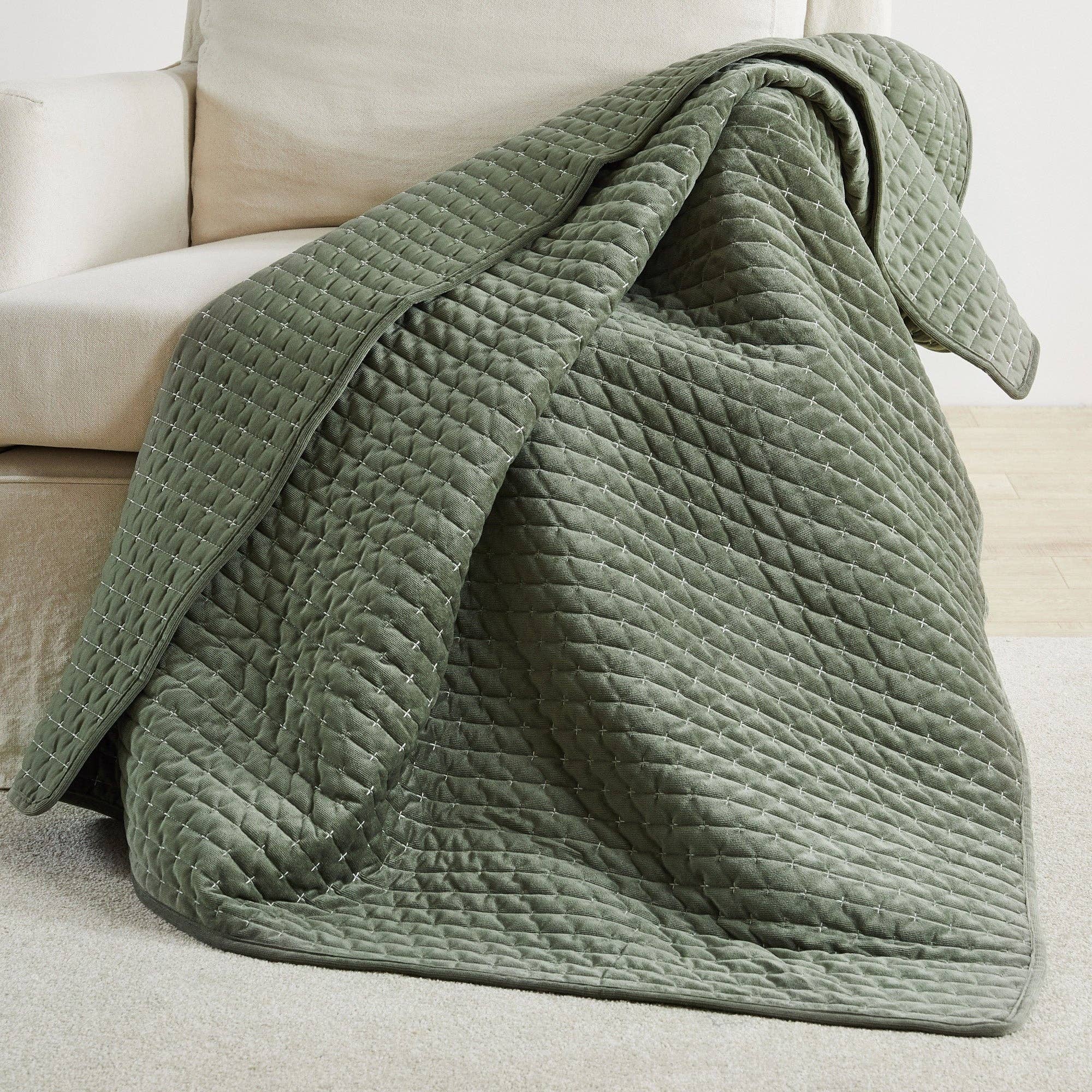 Velvet Stitch Quilted Throw