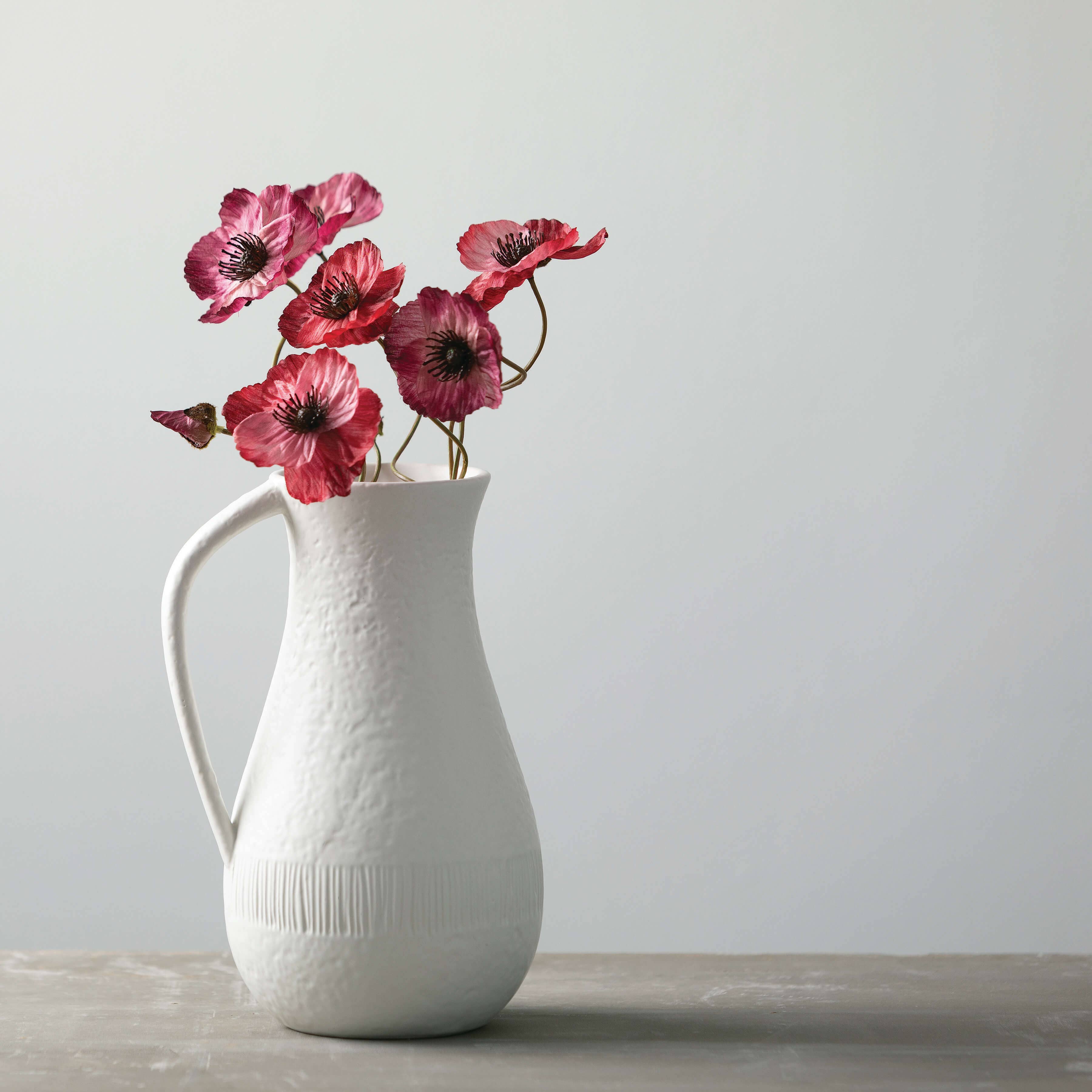 WHITE CHIFFON STONE PITCHER