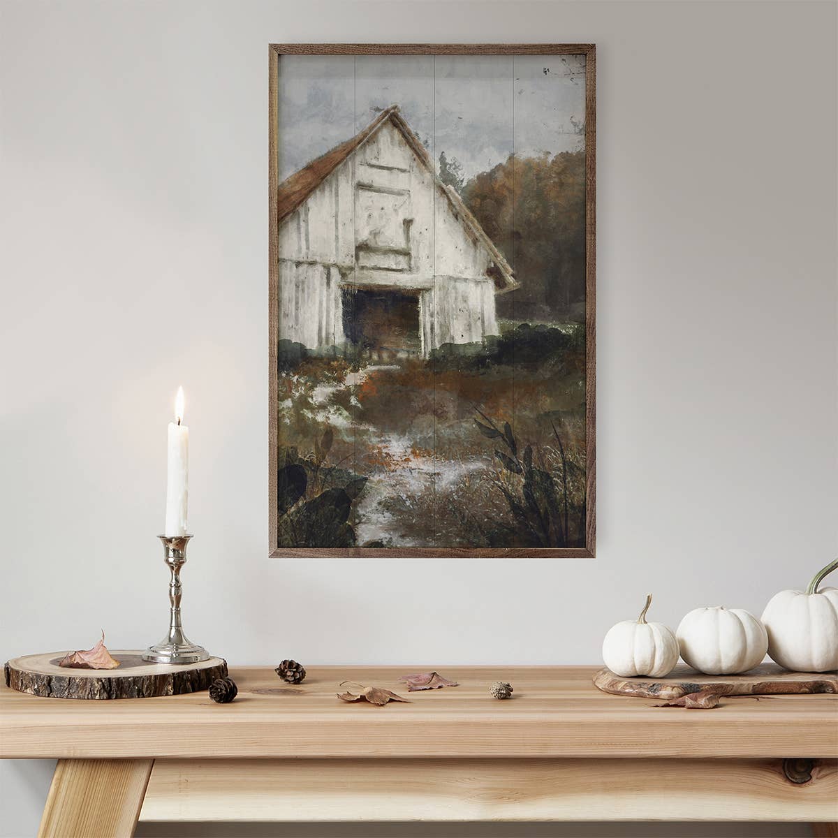 Old White Barn By Nina Blue