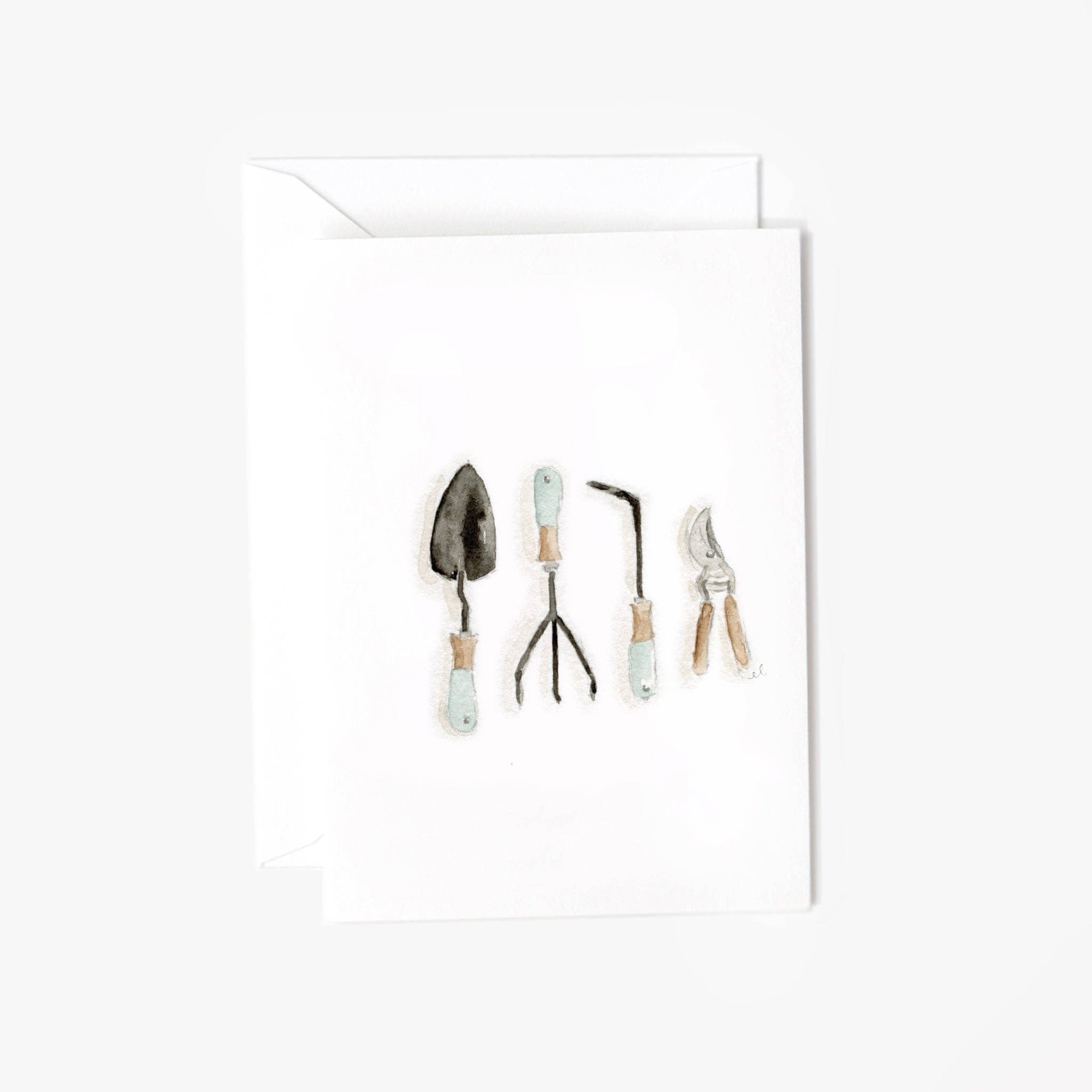 Garden tools mini notecard