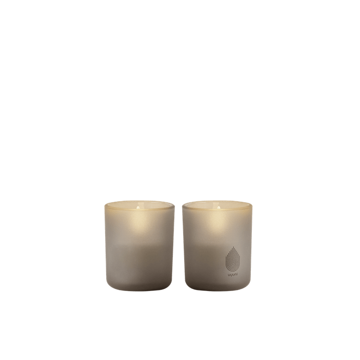 Glass Candle, Sandstone, 2-pack, 2.4x2.8”